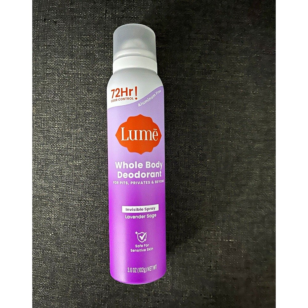 Lume Whole Body Deodorant Invisible Spray Lavender Sage 3.6 oz 72-Hour